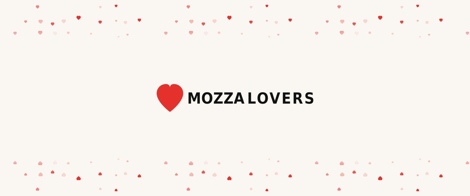 Logo Mozza Lovers, la communauté mozzarella, entouré de petits cœurs
